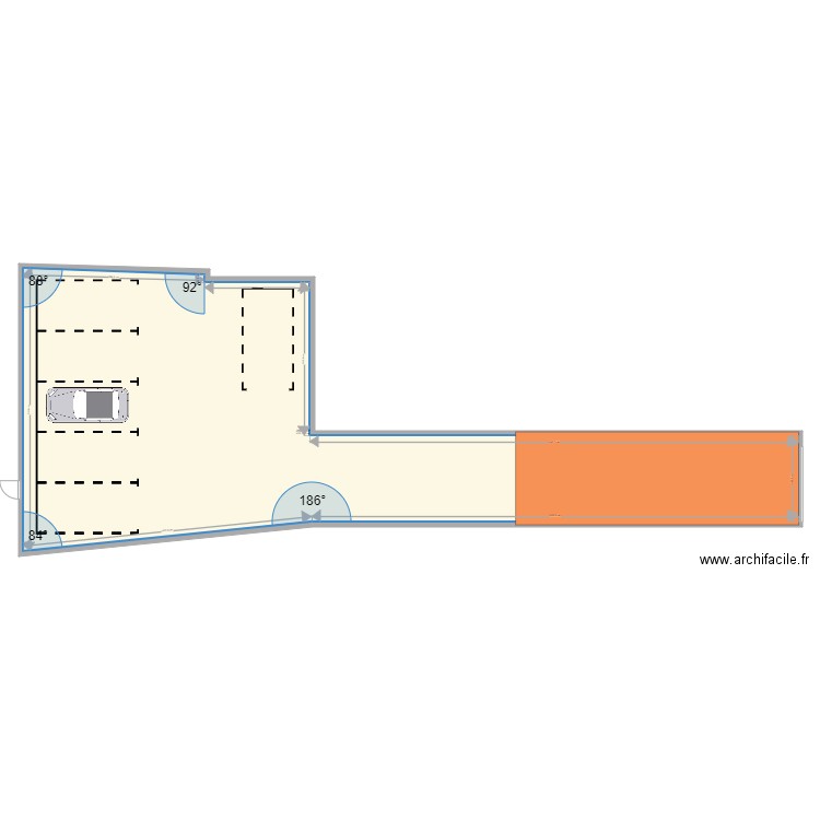 parking 2. Plan de 1 pièce et 286 m2