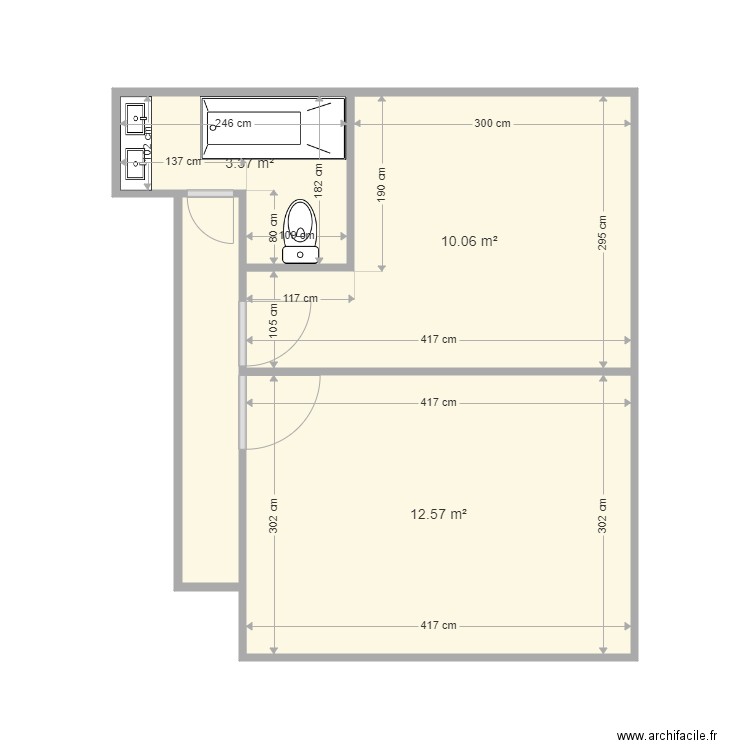 etage raussin existant. Plan de 0 pièce et 0 m2