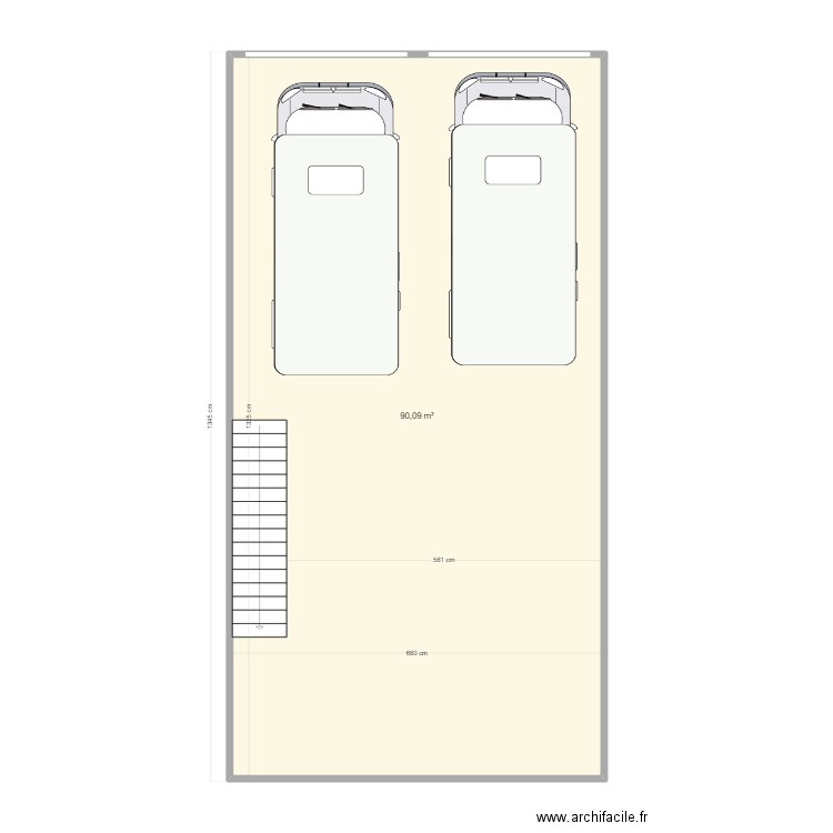 extension thermasud. Plan de 1 pièce et 90 m2