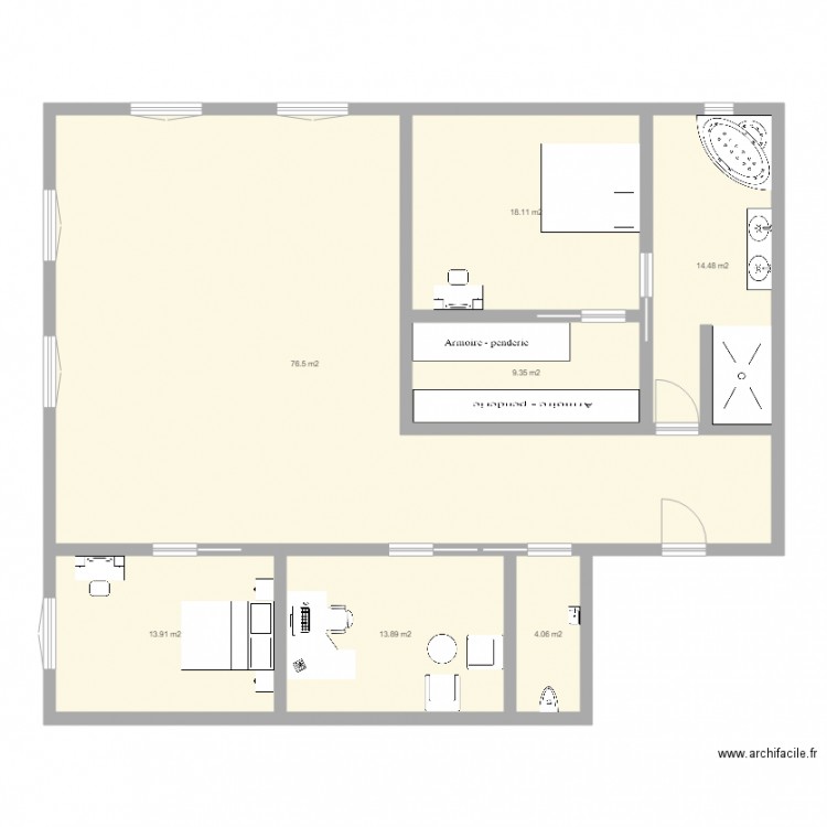 Appartement 1. Plan de 7 pièces et 150 m2