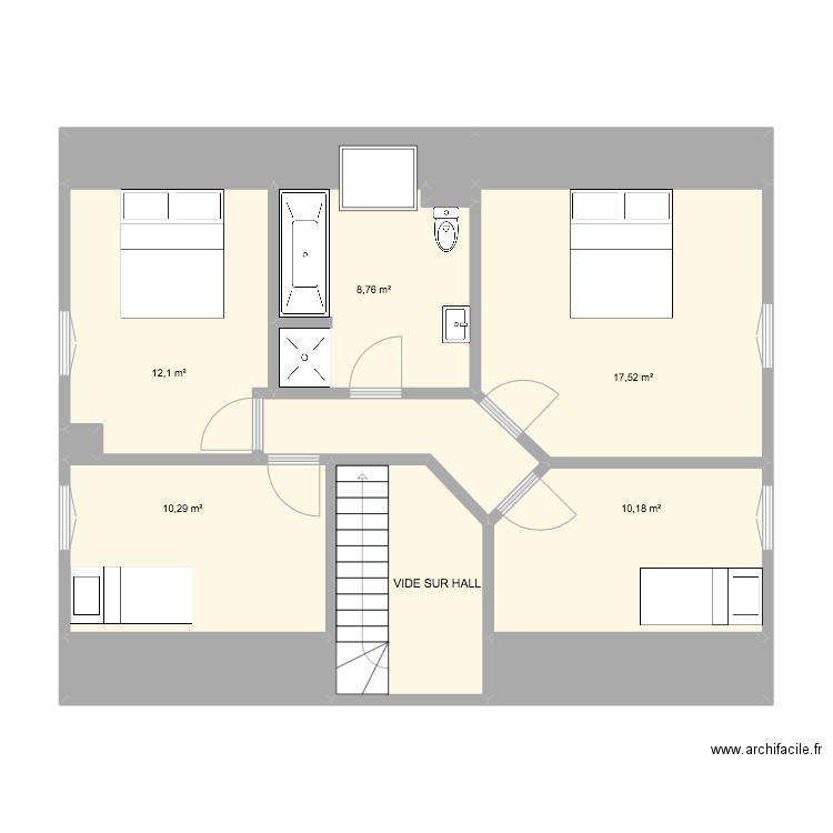 DERIDIA 16 ETAGE. Plan de 13 pièces et 84 m2