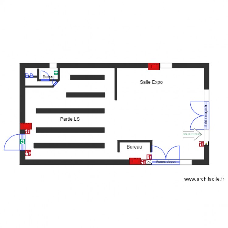 plan secu magasin baudemont . Plan de 0 pièce et 0 m2