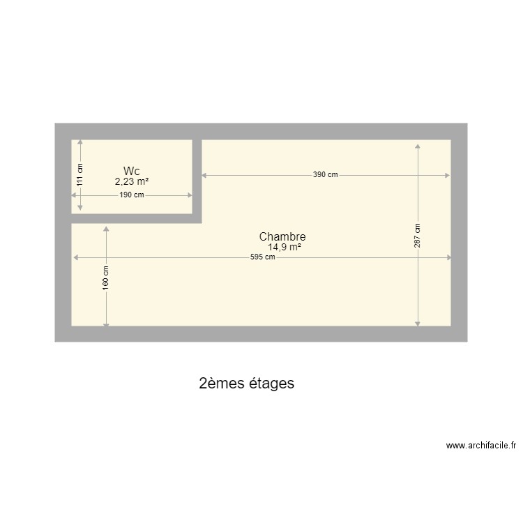 Vandervelde 2ème étage . Plan de 0 pièce et 0 m2