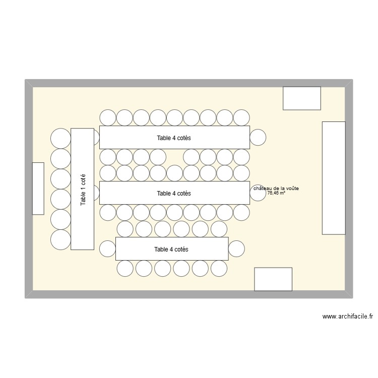 plan de table mariage 2. Plan de 1 pièce et 76 m2