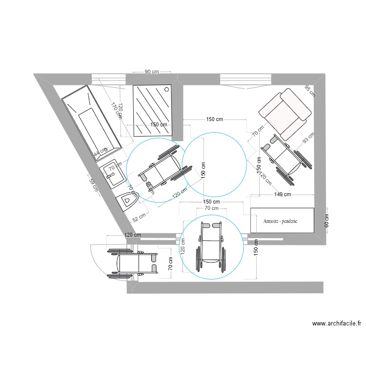 aménagement SDB. Plan de 0 pièce et 0 m2