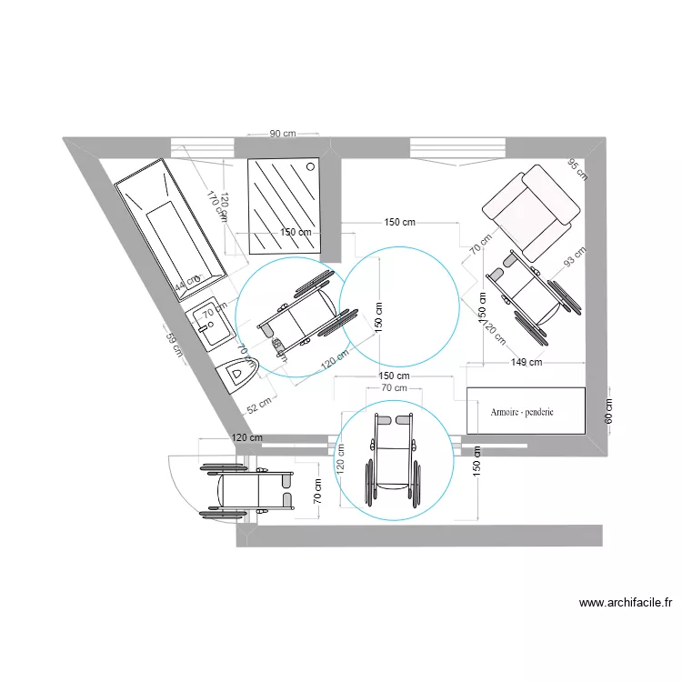 am&eacute;nagement SDB. Plan de 