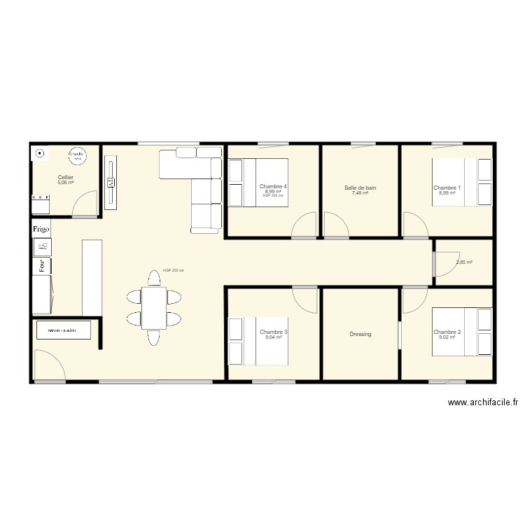 HOME 1. Plan de 9 pièces et 112 m2