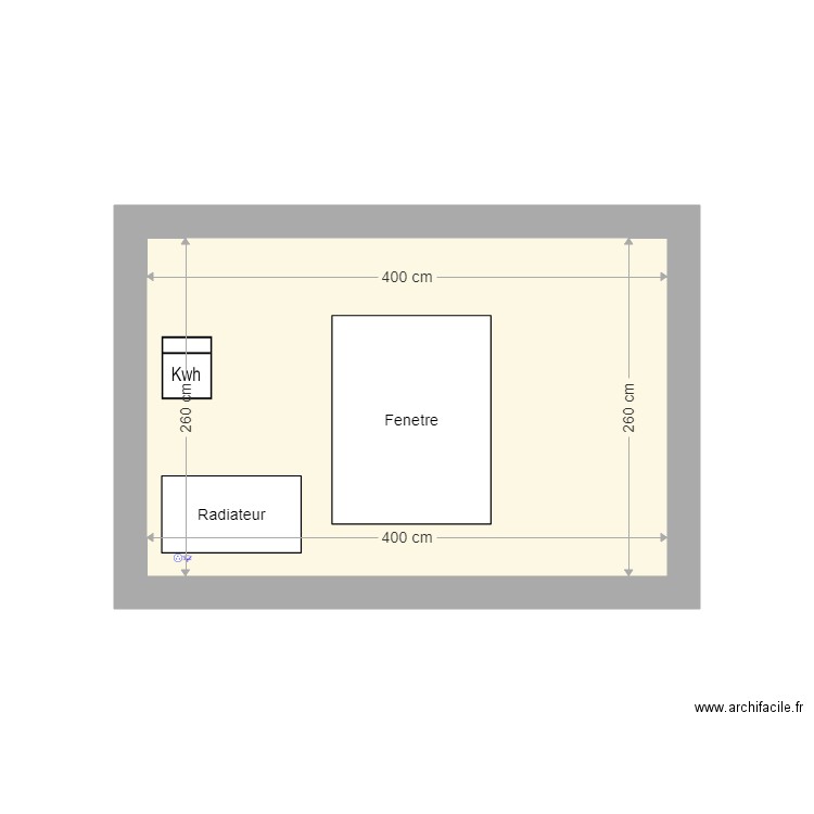 Vue plane salon cour. Plan de 0 pièce et 0 m2