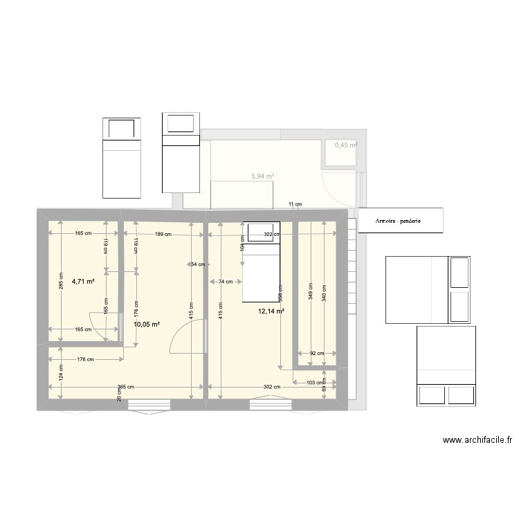 MAISON RDC COPIE SANS REHAUSSEMENT. Plan de 10 pièces et 76 m2