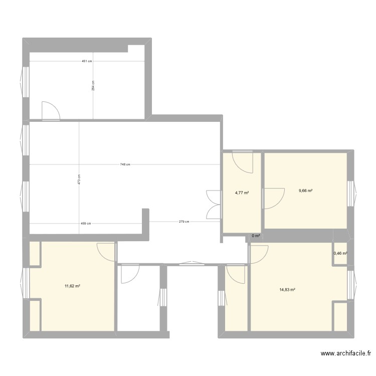 Neuilly 6°. Plan de 6 pièces et 41 m2