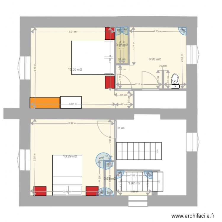 1 er étage v17 avril 2016. Plan de 0 pièce et 0 m2