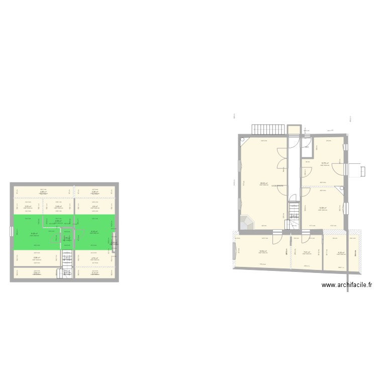 maison 36 c. Plan de 25 pièces et 152 m2