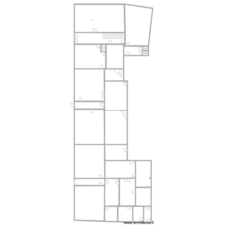 NDAT bat D et E niveau 0 . Plan de 22 pièces et 609 m2