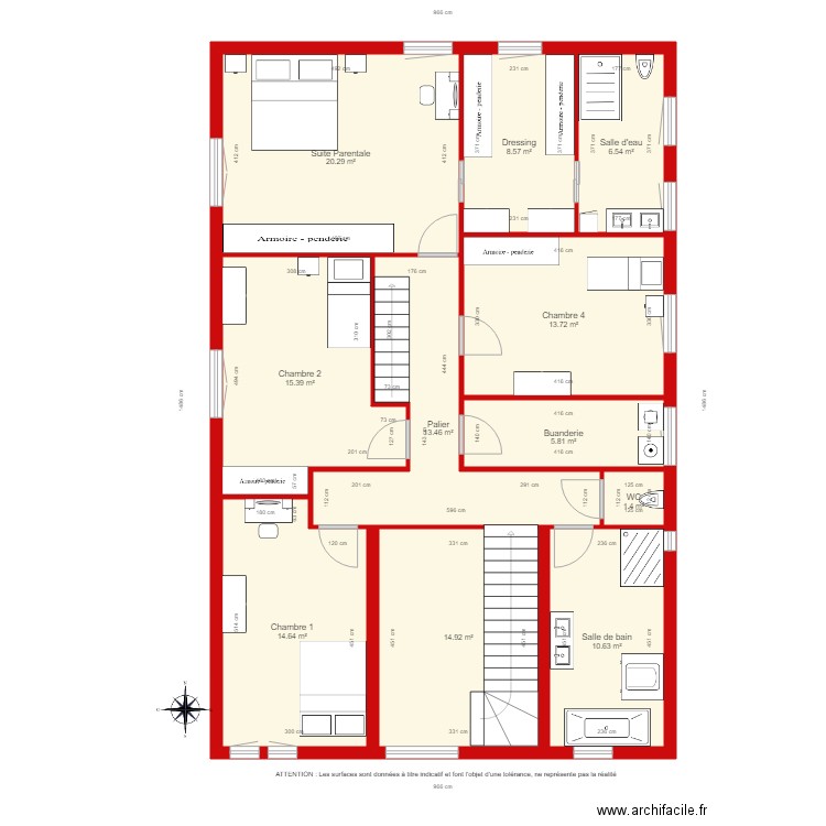 BI 2254 1er étage coté. Plan de 0 pièce et 0 m2