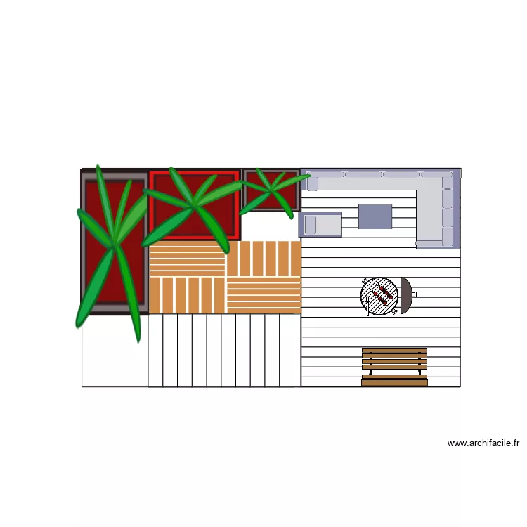 patio ouest. Plan de 