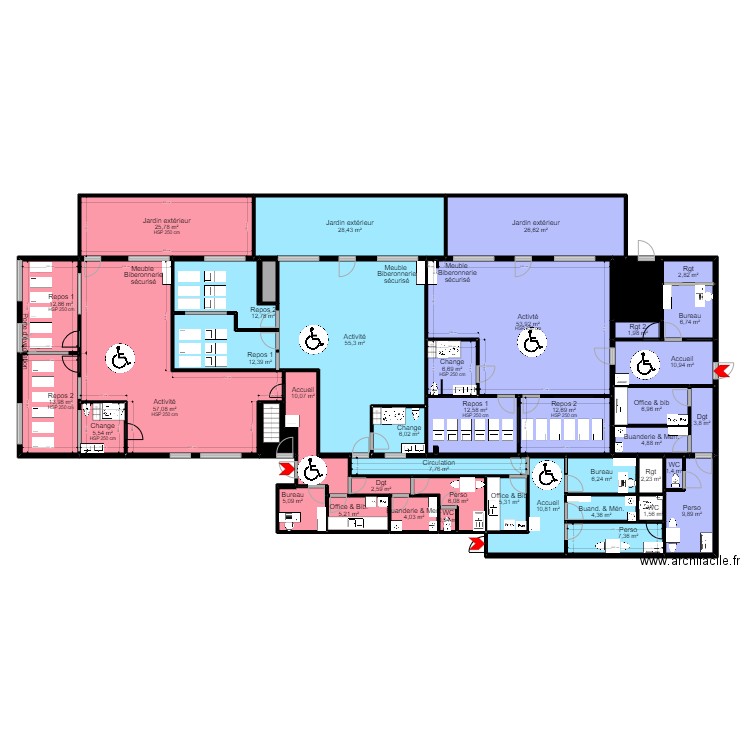 91 MONTGERON PROJET PMI 13 Mercure V4 090622 Arl. Plan de 42 pièces et 483 m2