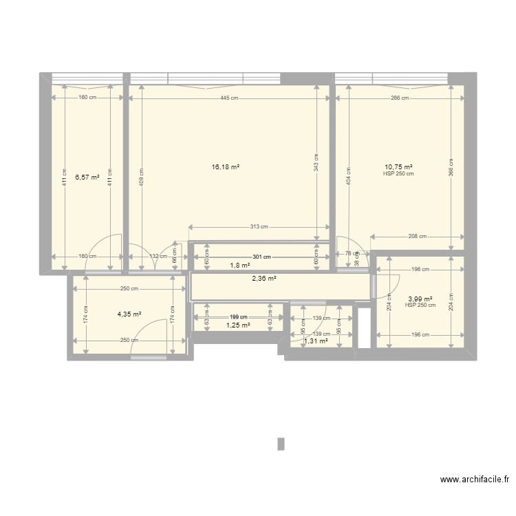 PLAN RIQUET. Plan de 9 pièces et 49 m2