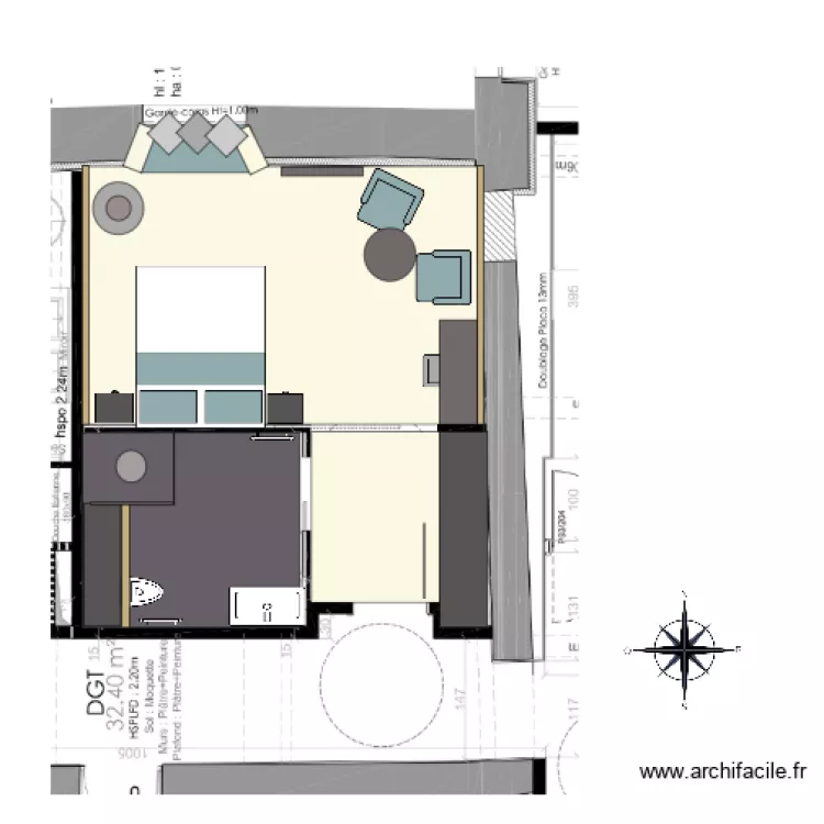 CHAMBRE 4 B. Plan de 