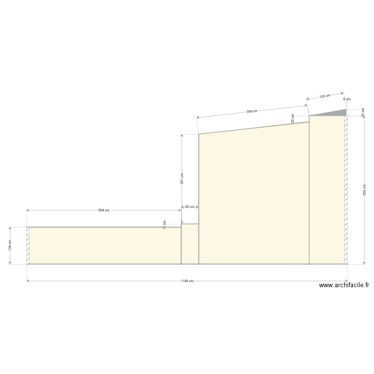 façade existant ouest . Plan de 0 pièce et 0 m2