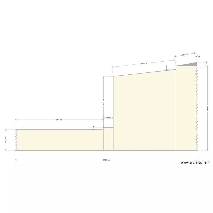 fa&ccedil;ade existant ouest . Plan de 