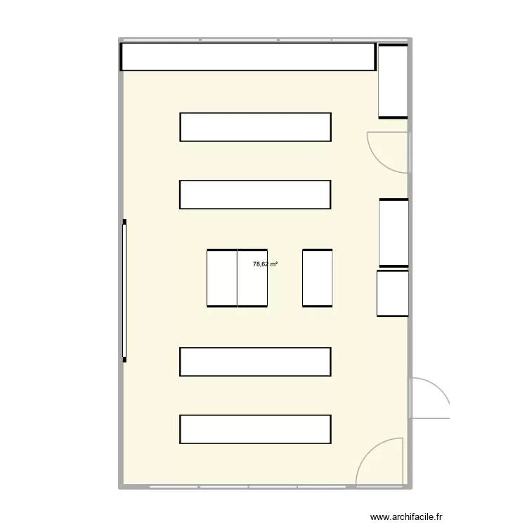 950.2. Plan de 1 Pièce et 79 m²