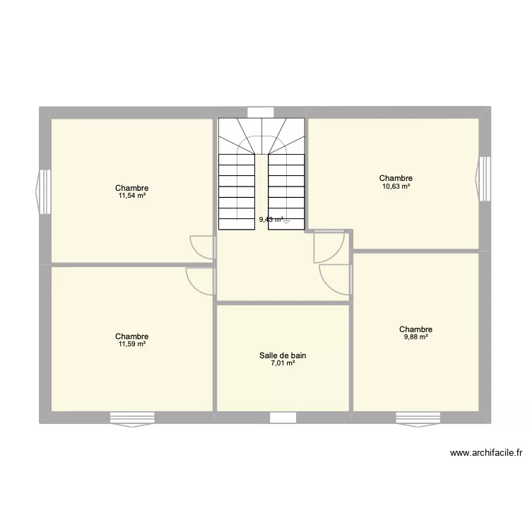 etage. Plan de 6 Pièces et 60 m² etage. Plan de 6 Pièces et 60 m²