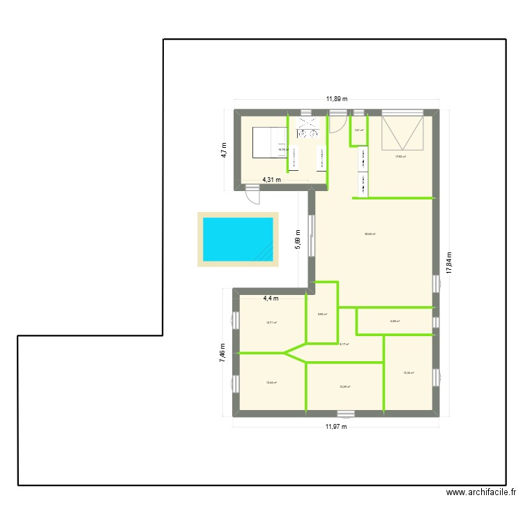 terrain aucamville. Plan de 11 pièces et 161 m2