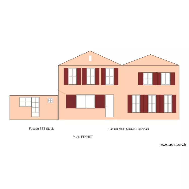 90 TEF Facades PROJET sans cotes. Plan de 