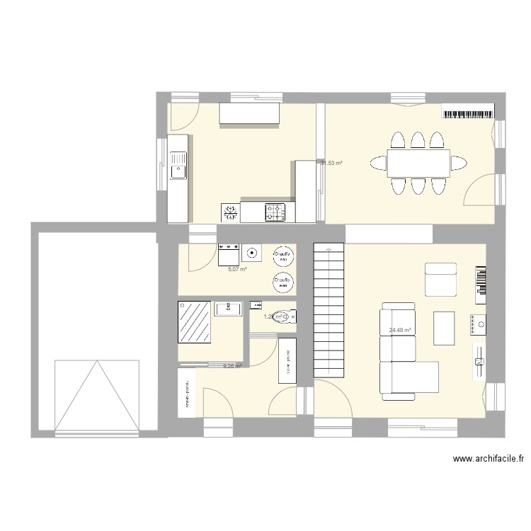 sausseyRDCprojet1. Plan de 0 pièce et 0 m2