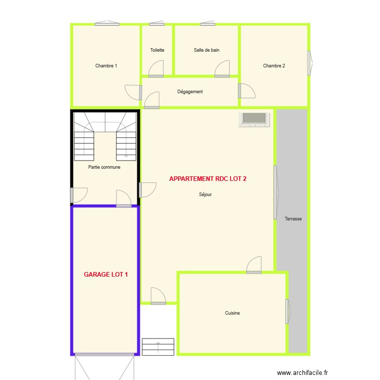 Rez de chaussé. Plan de 0 pièce et 0 m2