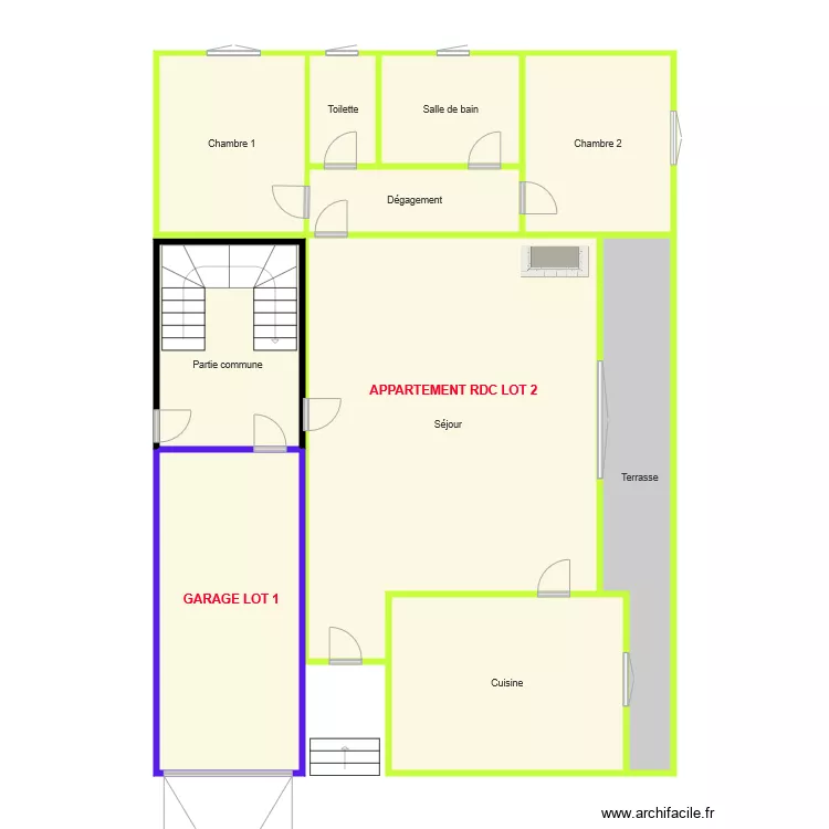 Rez de chauss&eacute;. Plan de 