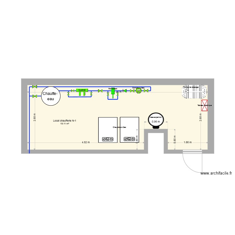 Q2 SUCY Local Chaufferie Plan Apres Travaux. Plan de 0 pièce et 0 m2