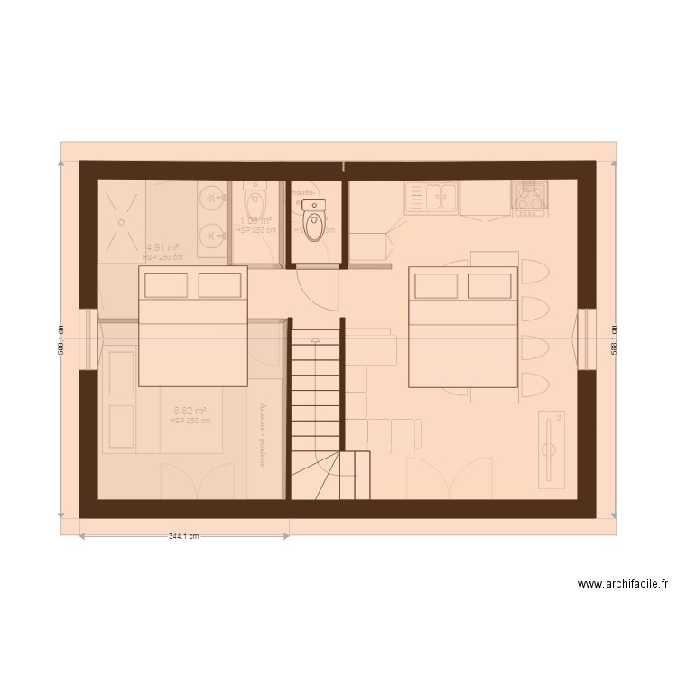 Futur plan étage et toiture. Plan de 0 pièce et 0 m2