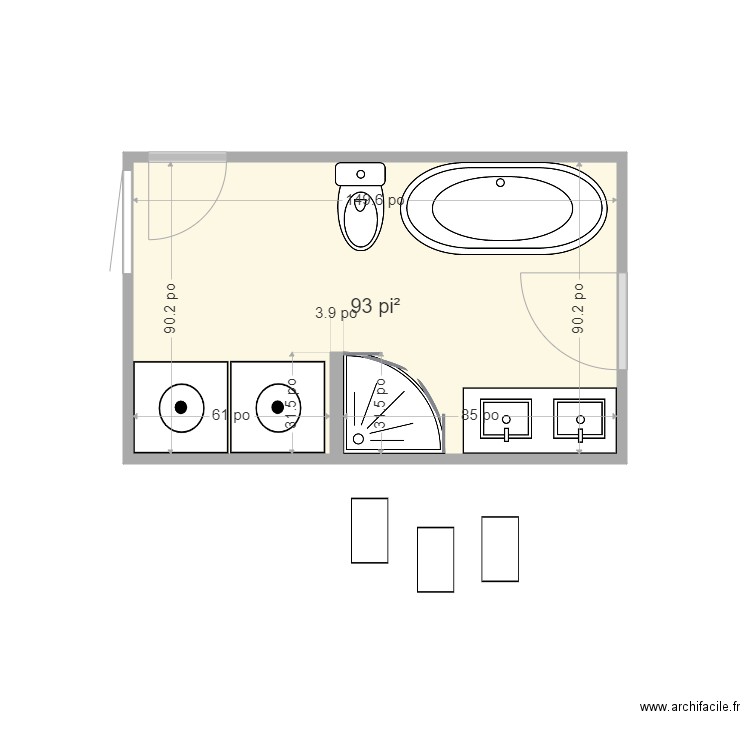 salle de bain 2. Plan de 0 pièce et 0 m2