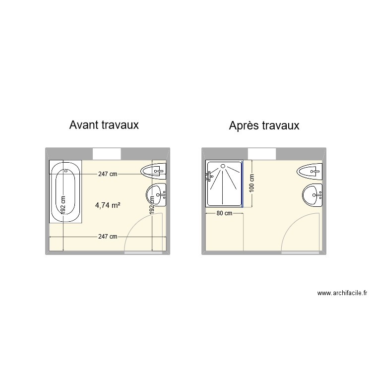 Sdb CHARBONNIER. Plan de 0 pièce et 0 m2