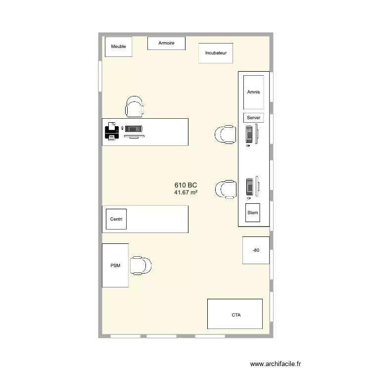 Pi&egrave;ce 610. Plan de 