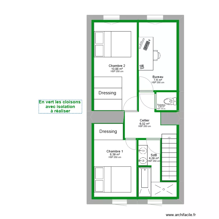 Etage - Projet 1 pour Plaquiste. Plan de Etage - Projet 1 pour Plaquiste. Plan de