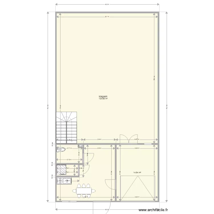 Plan Besan&ccedil;on RdC futur local am&eacute;nag&eacute; Janvier 2019. Plan de 