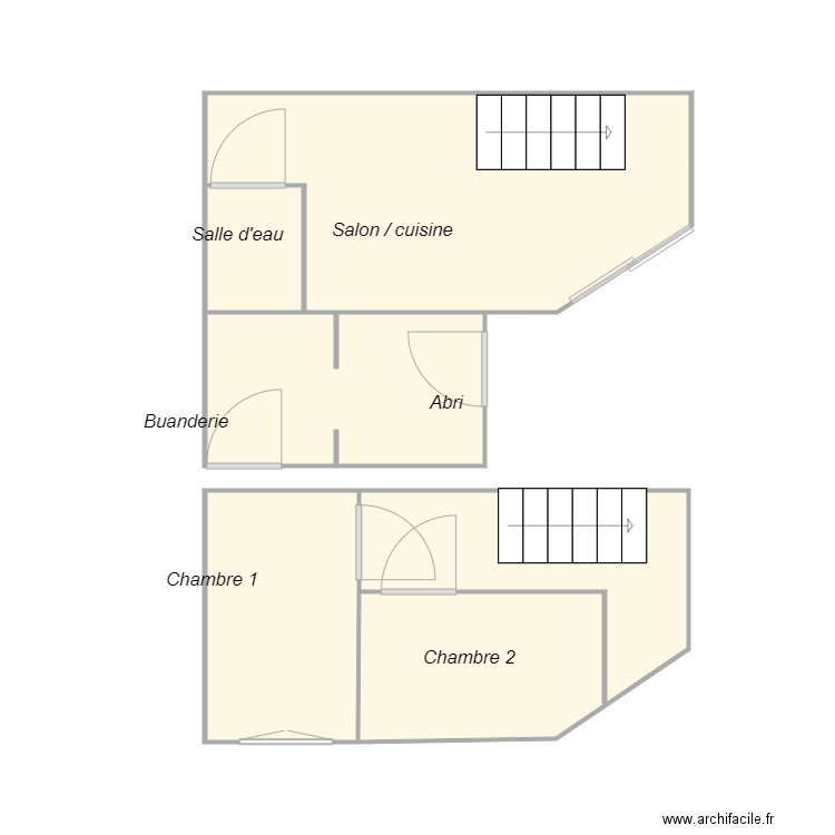 Croquis CHANCELLE. Plan de 5 pièces et 29 m2