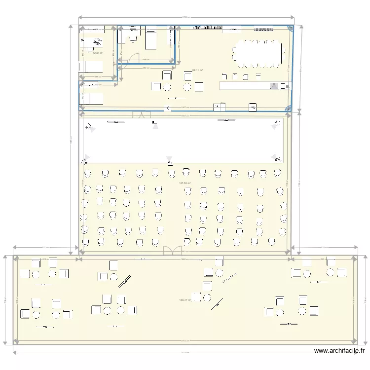 loge plus scene plus hall. Plan de 