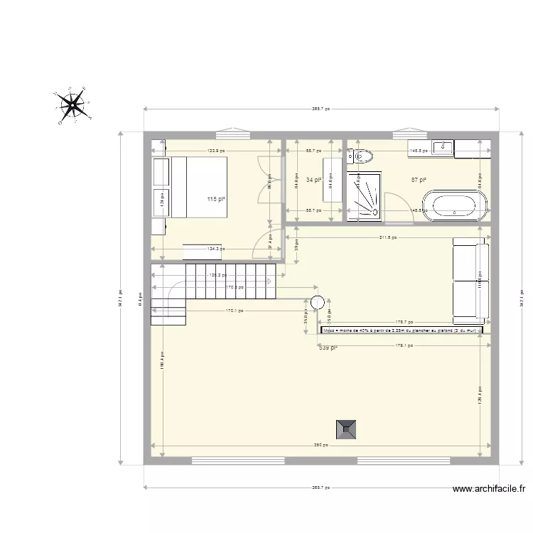 Chalet Mezzanine. Plan de 