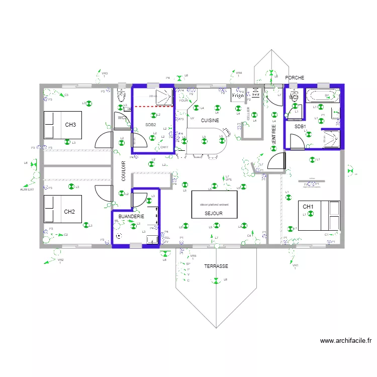 plan Electrique maison de tito et finau. Plan de plan Electrique maison de tito et finau. Plan de