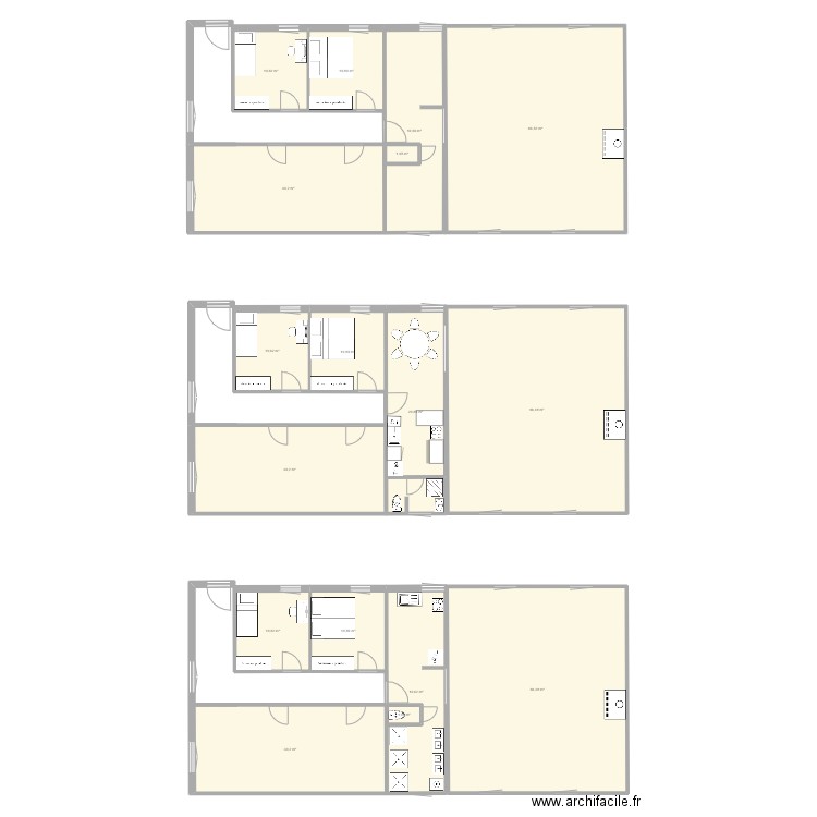 Etage Gite. Plan de 17 pièces et 420 m2
