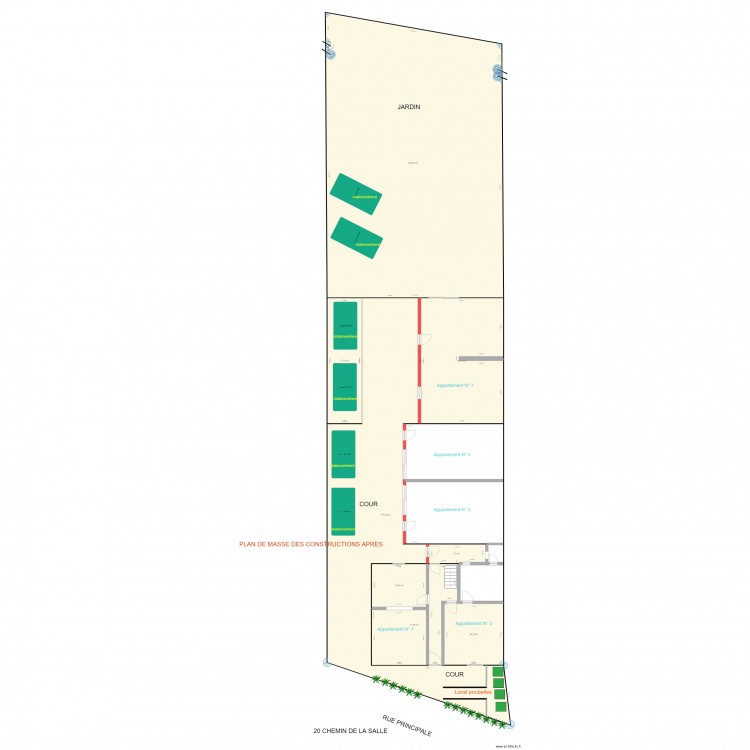 plan de masse GLOBAL après de la propriété 20 chemin de la salle echelle 1  203. Plan de 0 pièce et 0 m2