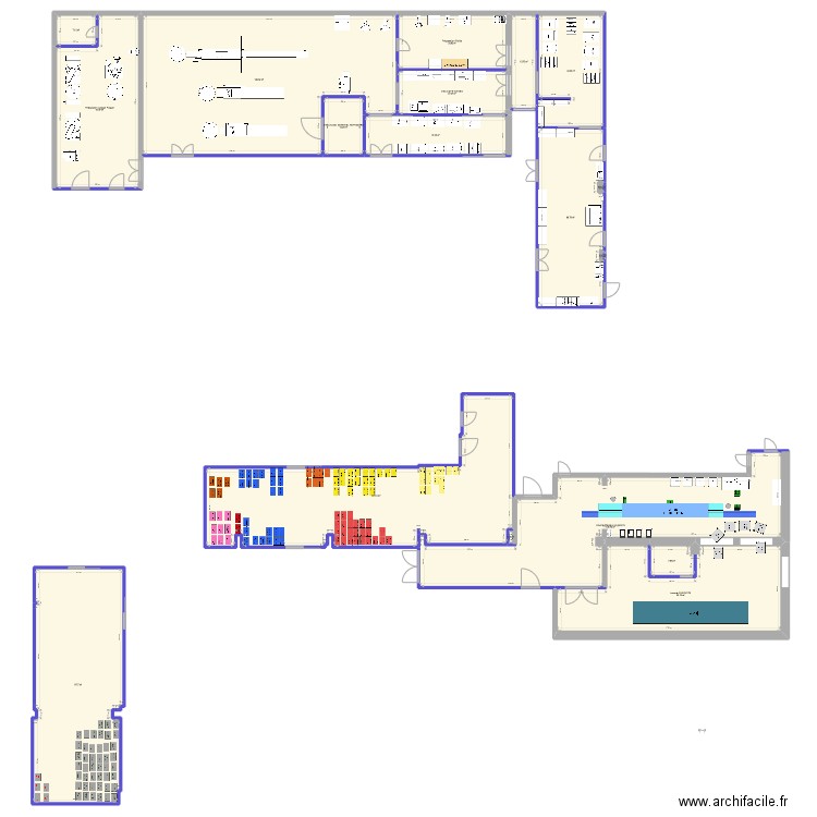 Projet Cuisines HL v12. Plan de 18 pièces et 1007 m2