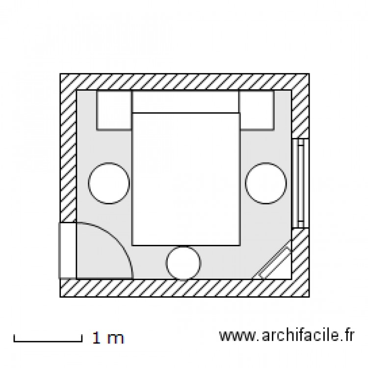 Chambre JG T3  Lit 140 X 190 et pont de lit But Tatiana  V 19 Mars 2012. Plan de 0 pièce et 0 m2