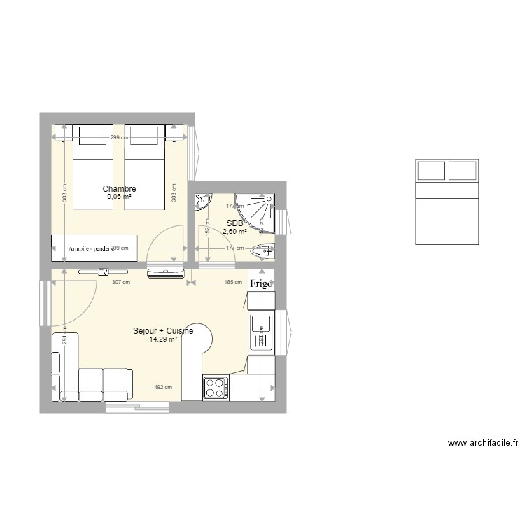 Studio Mrezga V2. Plan de 0 pièce et 0 m2