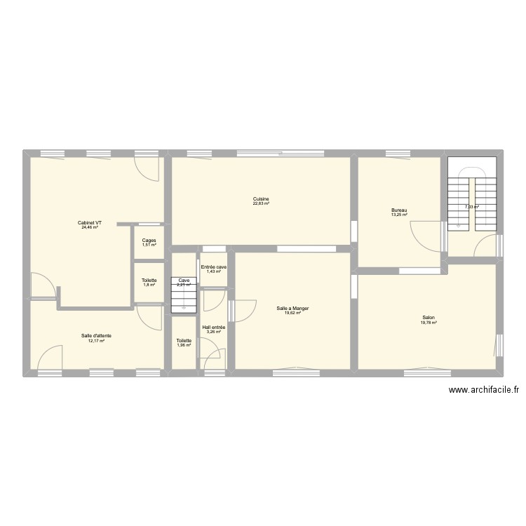 Maison PAC. Plan de 13 pièces et 131 m2