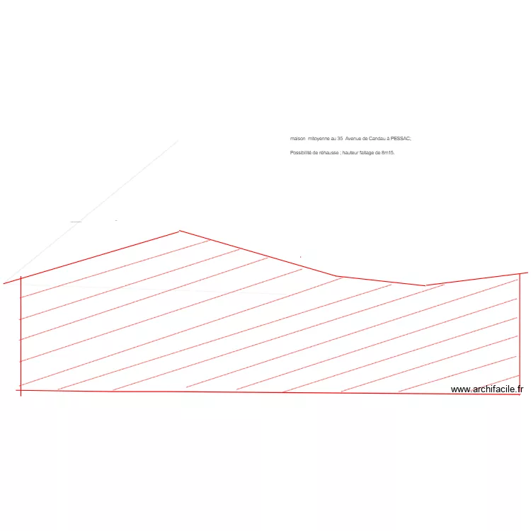 maison B&eacute;reng&egrave;re coupe. Plan de 