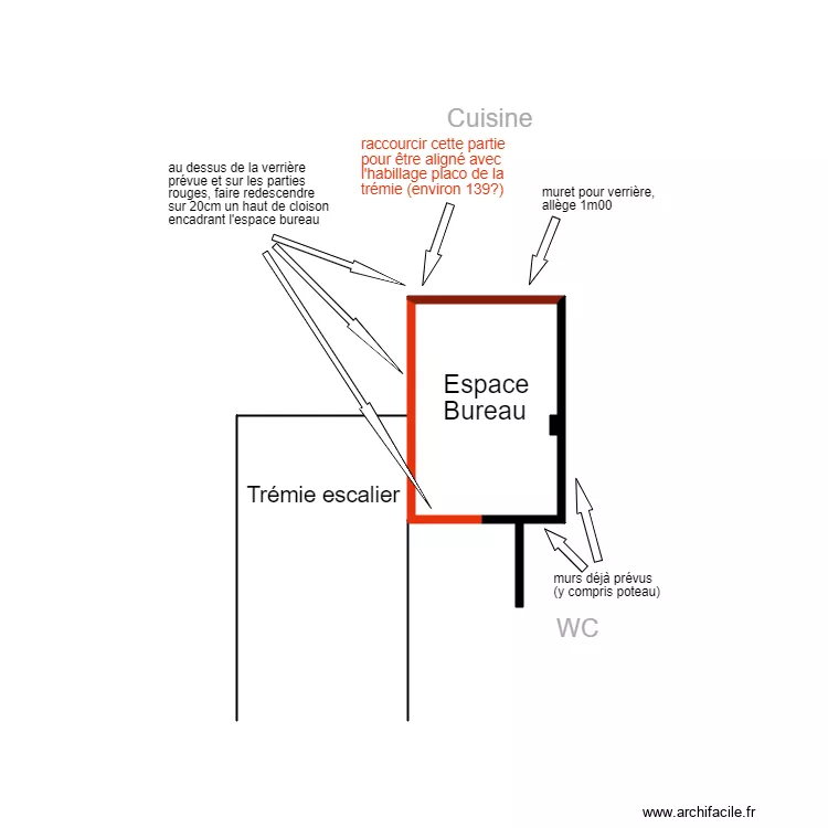 espace bureau. Plan de 